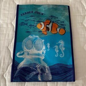 2/$12 Trader Joe’s Nautical design ‘Recycled OCEAN Plastic Bag’, 12” x 16.5” NWT